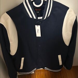 Diamond Supply Varsity Jacket in Navy and White